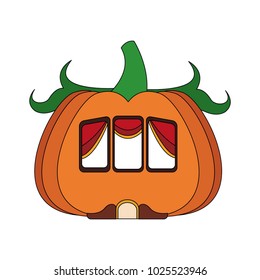 Pumpkin house isolated