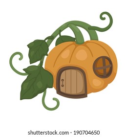 pumpkin house vector