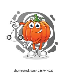pumpkin hypnotizing cartoon. cartoon mascot vector