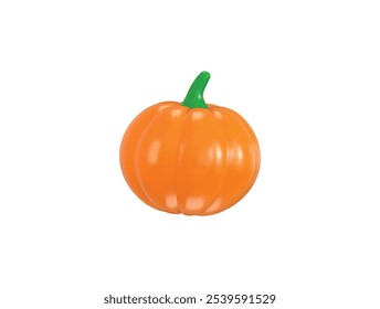 Pumpkin icon 3d render concept of fresh food, Halloween and holidays icon 3d rendering vector illustration