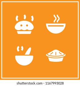 pumpkin icon. 4 pumpkin vector set. pie and soup icons for web and design about pumpkin theme
