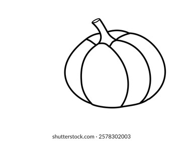 Pumpkin icon. Autumn vegetable symbol. Orange Halloween decoration concept. Isolated vector illustration