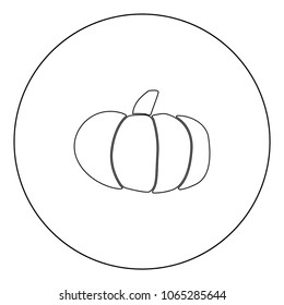 Pumpkin icon black color in circle