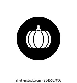 Kürbis-Symbol auf schwarz-rund