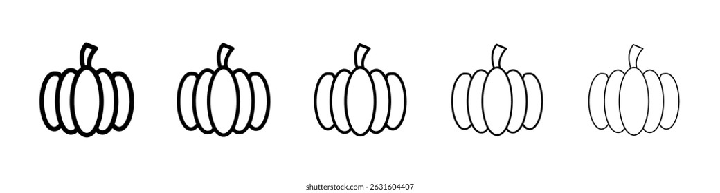 Pumpkin icon in black. Vector illustration for graphic design