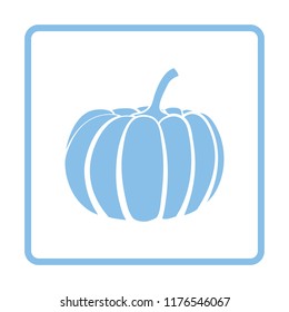 Pumpkin icon. Blue frame design. Vector illustration.