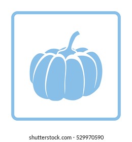 Pumpkin icon. Blue frame design. Vector illustration.