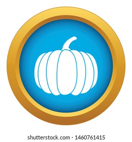 Pumpkin icon blue vector isolated on white background for any design