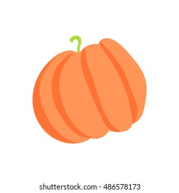 Pumpkin icon in cartoon style isolated on white background vector illustration