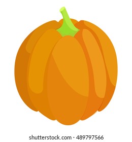 Pumpkin icon in cartoon style isolated on white background. Vegetables symbol vector illustration