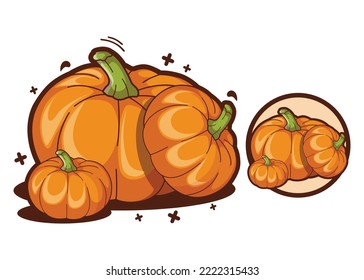 Pumpkin icon cartoon vector illustration