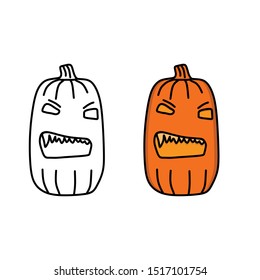 Pumpkin icon or character for Halloween day
