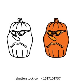 Pumpkin icon or character for Halloween day