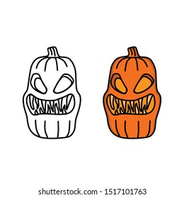 Pumpkin icon or character for Halloween day