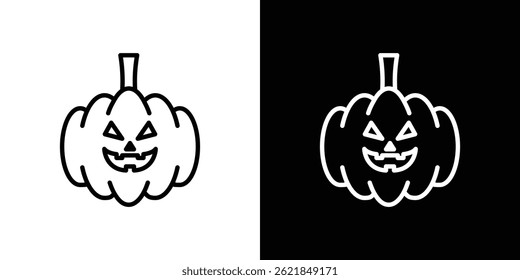 Pumpkin icon concept stroke on white background
