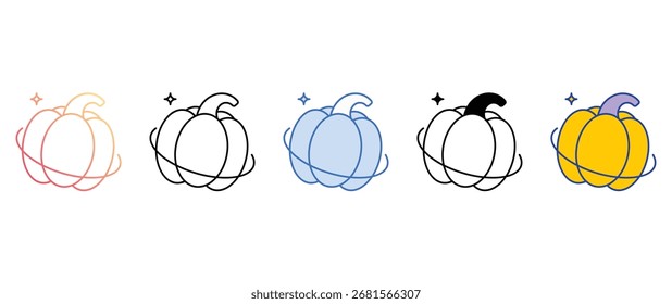 Design de ícone de abóbora com ilustração de estoque de fundo branco