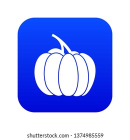 Pumpkin icon digital blue for any design isolated on white vector illustration
