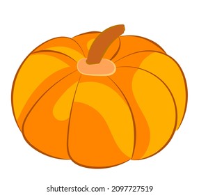 pumpkin icon drawn in cartoon style vector illustration