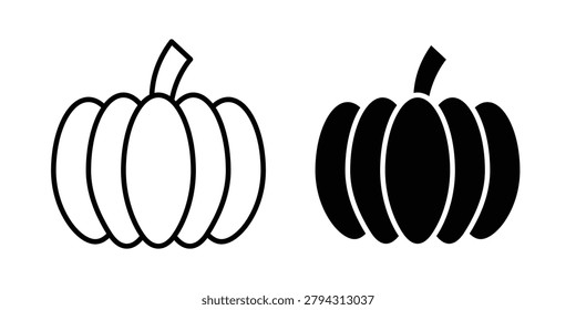Pumpkin icon editable vector. Solid and line icons.