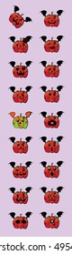 pumpkin icon element set for Halloween. vector illustration