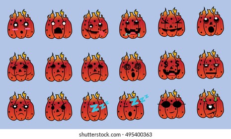 pumpkin icon element set for Halloween. vector illustration