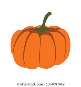 Pumpkin icon. Flat color design. Vector illustration.