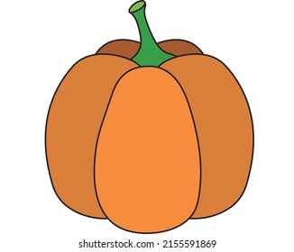 Pumpkin icon, flat design template, vector illustration