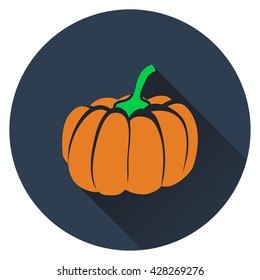 Pumpkin icon. Flat design. Vector illustration.