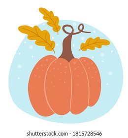 Pumpkin icon in flat style. Autumn season vector illustration. Isolated on white background. Design for print, banner, poster.