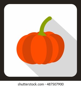 Pumpkin icon in flat style on a white background vector illustration