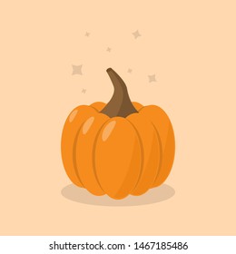 Pumpkin icon in flat style. Vector illustration for design and web.