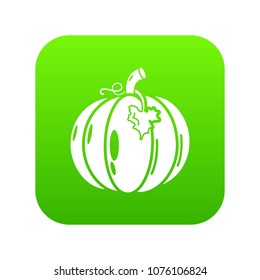 Pumpkin icon green vector isolated on white background