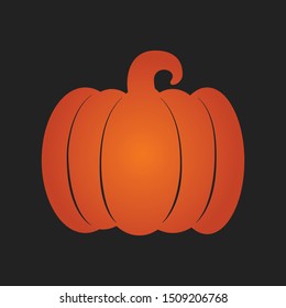 Pumpkin Icon, Halloween Pumpkin Background, Orange Pumpkin, Happy Halloween Icon, Pumpkin Silhouette Template, Vector Illustration Background