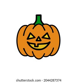 Kürbis-Symbol für Halloween, bunter Kürbis, Vektorgrafik