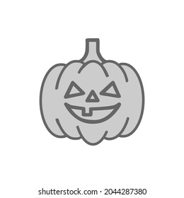 Pumpkin icon for Halloween, evil pumpkin, vector illustration