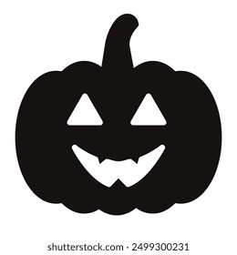 Pumpkin icon for the Halloween holiday. Vector illustration.