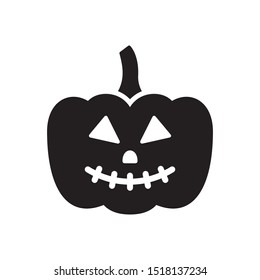 Pumpkin icon, Halloween symbol in trendy flat style design. Vector graphic illustration. Suitable for website design, logo, app, and ui. EPS 10.