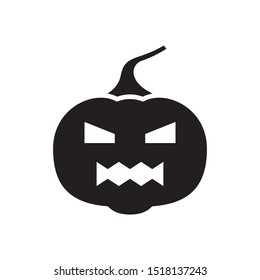 Pumpkin icon, Halloween symbol in trendy flat style design. Vector graphic illustration. Suitable for website design, logo, app, and ui. EPS 10.