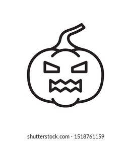 Pumpkin icon, Halloween symbol in trendy outline style design. Vector graphic illustration. Suitable for website design, logo, app, and ui. Editable vector stroke. EPS 10.