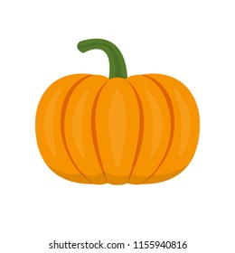 Pumpkin icon. Halloween and Thanksgiving logo. Autumn or Fall symbol. Vector illustration.