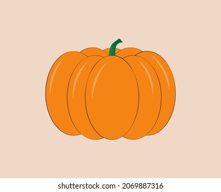 Pumpkin icon, Harvest Thanksgiving vector illustration.