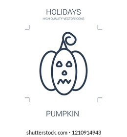 pumpkin icon. high quality line pumpkin icon on white background. from holidays collection flat trendy vector pumpkin symbol. use for web and mobile