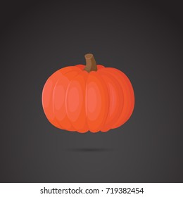 Pumpkin icon isolated on neutral background. Vector art.