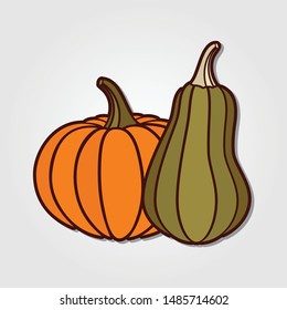 Pumpkin icon isolated on white background. Vector illustration