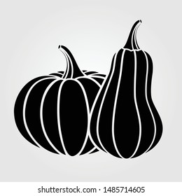 Pumpkin icon isolated on white background. Vector illustration