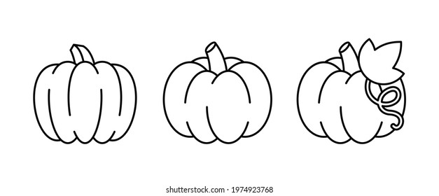Pumpkin icon. Isolated on White background