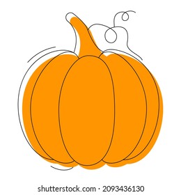Pumpkin icon isolated on white background. Flat vector illustration