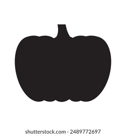 Icono de calabaza aislado sobre fondo blanco. Estilo plano del símbolo de la calabaza blanco y negro para su diseño y logotipo del Sitio web, App, UI. Ilustración vectorial