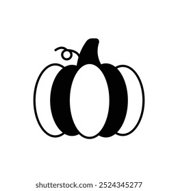 Icono de calabaza aislado en un fondo blanco. Ilustración vectorial.
