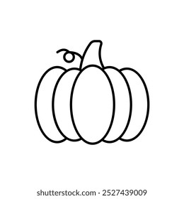 Pumpkin icon isolated on a white background. Vector illustration.